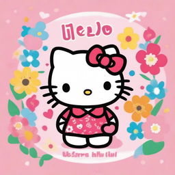 A cute and charming illustration of Hello Kitty with the text 'Irene' displayed prominently