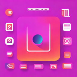 Create a vibrant gradient backdrop of Instagram's signature colors—pink, purple, and orange—creating an eye-catching and modern aesthetic