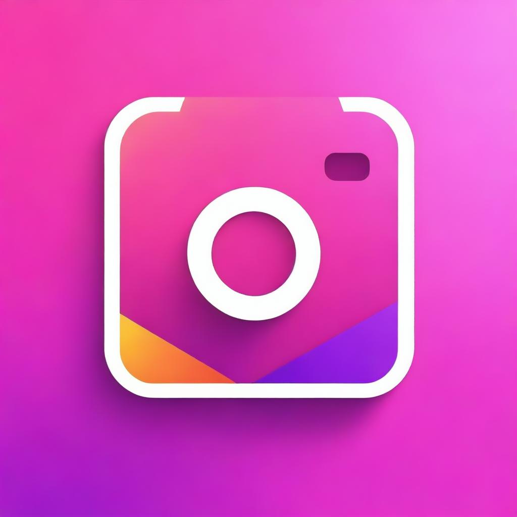 Create a vibrant gradient backdrop of Instagram's signature colors—pink, purple, and orange—creating an eye-catching and modern aesthetic