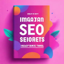 Create an A4 book cover for an e-book titled 'Instagram SEO Secrets: Boost Your Visibility and Skyrocket Engagement!' The cover should feature a vibrant gradient backdrop of Instagram's signature colors—pink, purple, and orange—creating an eye-catching and modern aesthetic