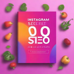 Create an A4 book cover for an e-book titled 'Instagram SEO Secrets: Boost Your Visibility and Skyrocket Engagement!' The cover should feature a vibrant gradient backdrop of Instagram's signature colors—pink, purple, and orange—creating an eye-catching and modern aesthetic