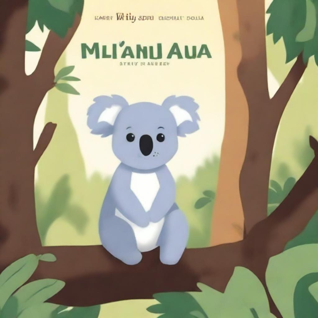 Create a book cover titled 'The Story of an Abandoned Koala