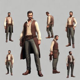 Create an image featuring a character without any guns or hats