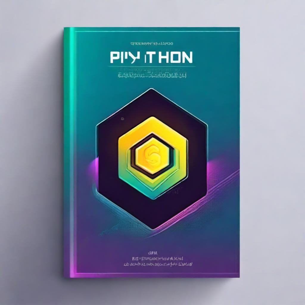 A book cover design for a book that teaches the basics of coding in Python with a futuristic look and an Arabic title