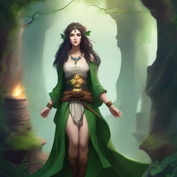 Create an image featuring a character named Weda in a fantasy setting