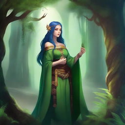 Create an image featuring a character named Weda in a fantasy setting