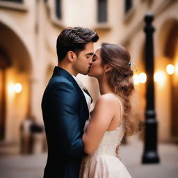 A passionate kiss between two people, capturing the intensity and emotion of the moment