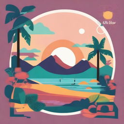 Create an album cover for a lofi music album featuring elements inspired by Latin America