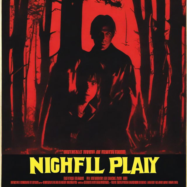 A thriller movie poster for a film titled 'Nightfall Terror'