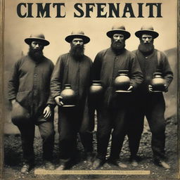 A book cover featuring coal miners in England around the year 1900