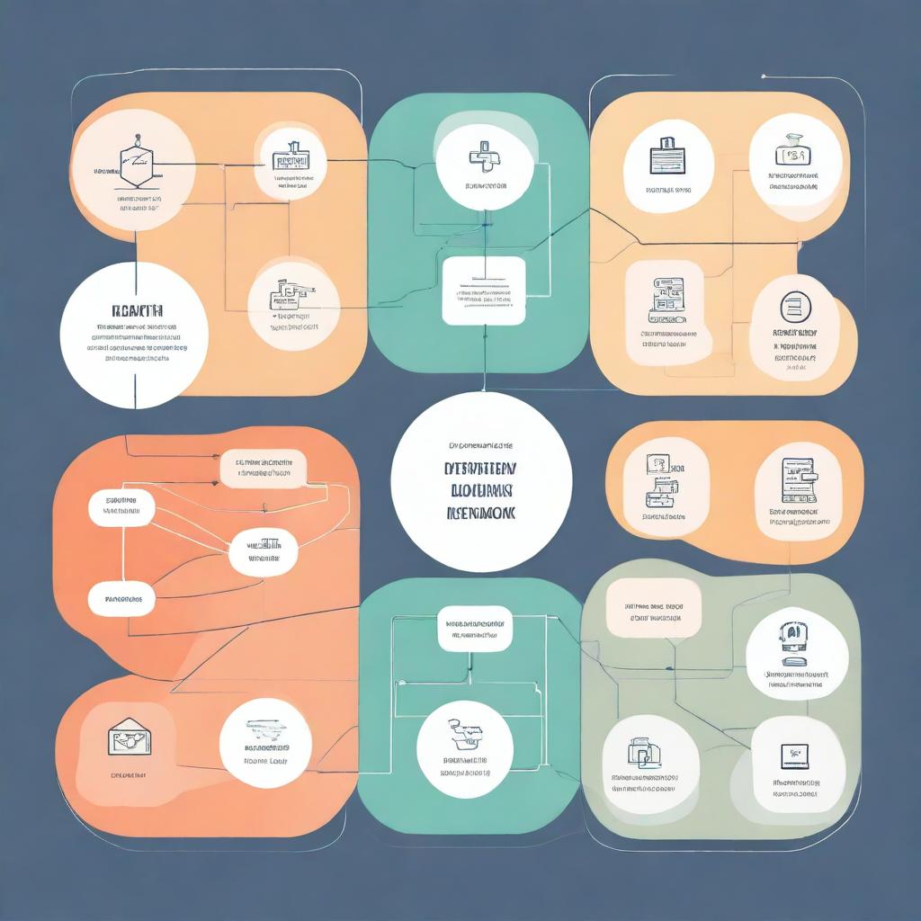 A visually compelling image illustrating the intersection of process mining in business, data science, Dijkstra's and graph algorithms, machine learning, and neural networks