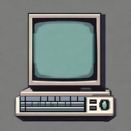 Create a pixel art image of a retro computer