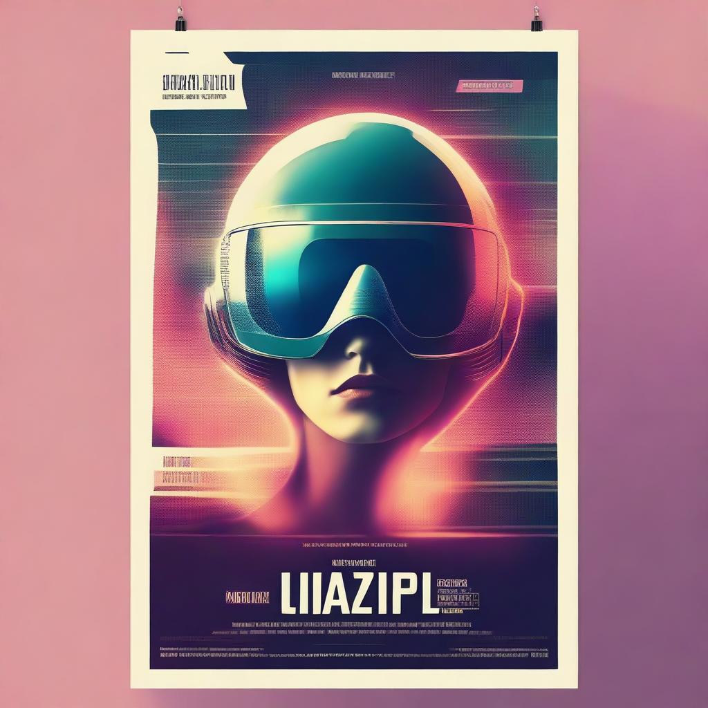 Create a cinematic poster that blends current trends of vintage and technological aesthetics