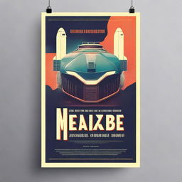 Create a cinematic poster that blends current trends of vintage and technological aesthetics