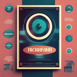 Create a cinematic poster that blends current trends of vintage and technological aesthetics