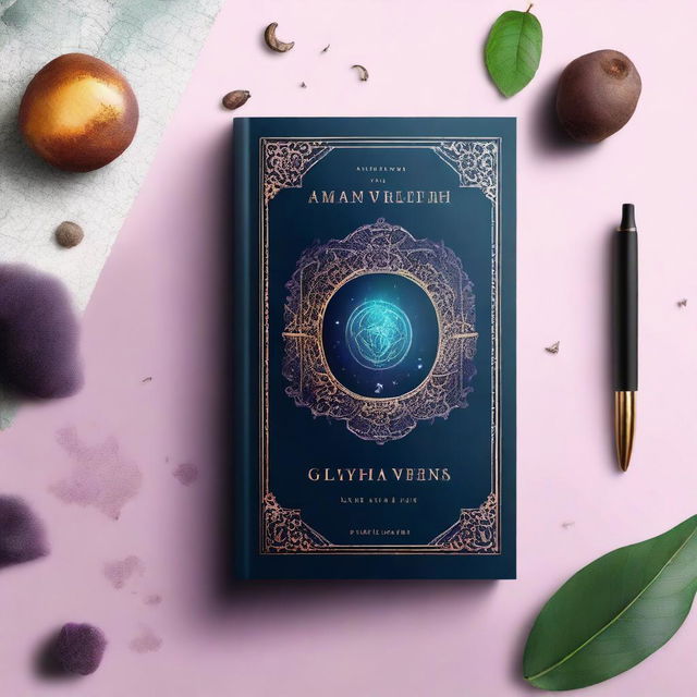 A captivating book cover featuring a magical theme with the title 'ABOUT GLYPHAVENS'