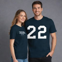 A stylish design for a men's and women's shirt illustrating a 'Senior 2025' theme (year not required) using dark colors for a sophisticated look.