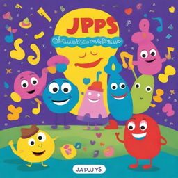 A vibrant and playful album cover for children's music by the artist Jippys