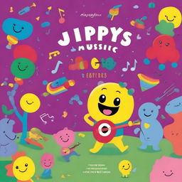 A vibrant and playful album cover for children's music by the artist Jippys