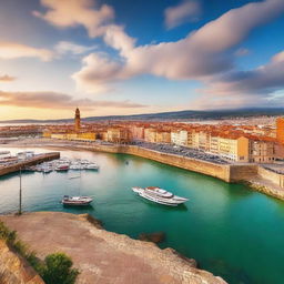 A picturesque view of the city of Gijón, Spain