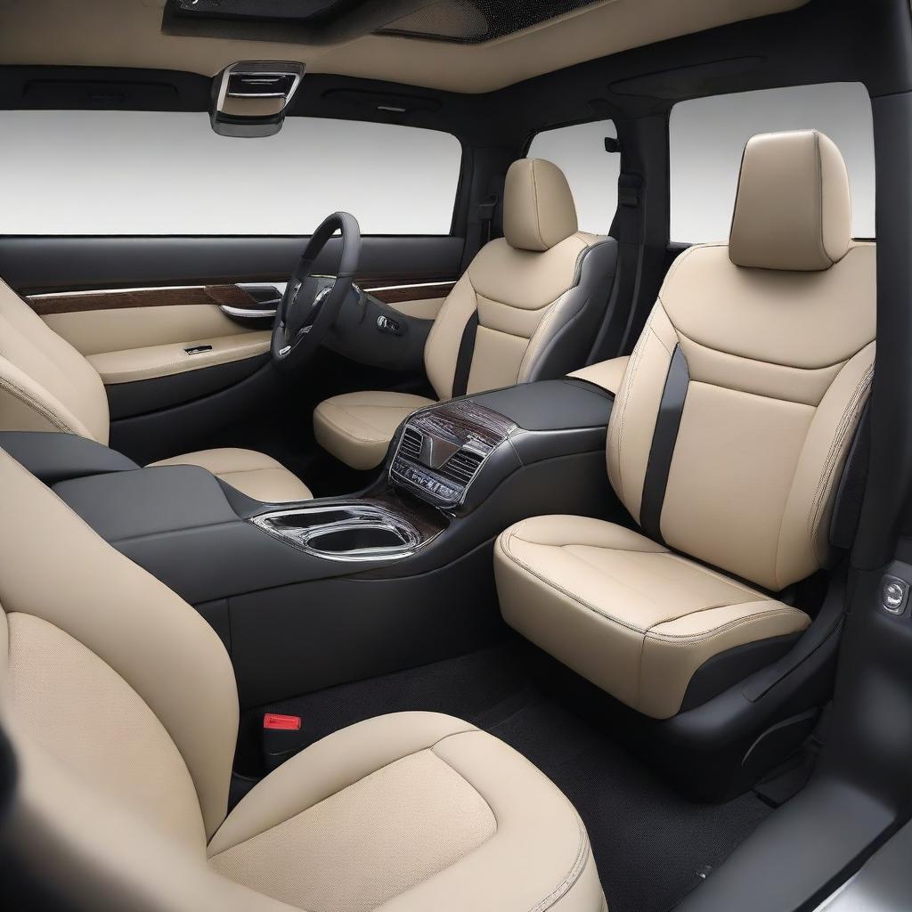 Create the interior of a popular and innovative SUV car without copying existing models or brands