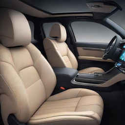 Design the interior of a popular and innovative SUV car without copying existing models or brands