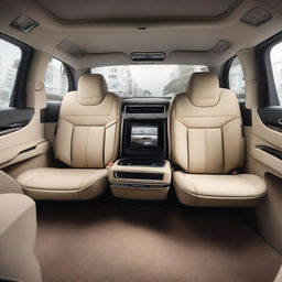 Design the interior of a popular and innovative SUV car without copying existing models or brands