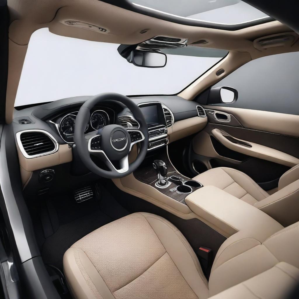 Create the interior of a popular and innovative SUV car without copying existing models or brands