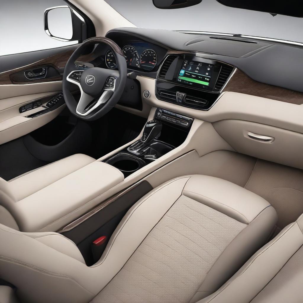 Create the interior of a popular and innovative SUV car without copying existing models or brands