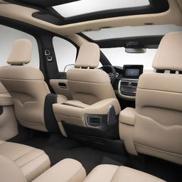 Create the interior of a popular and innovative SUV car without copying existing models or brands