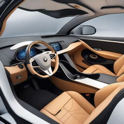 Design the interior of an electric car that is a popular and innovative SUV, without copying existing models or brands