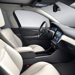 Create the interior of an electric car that is a popular and innovative SUV, without copying existing models or brands