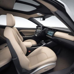 Create the interior of an electric car that is a popular and innovative SUV, without copying existing models or brands