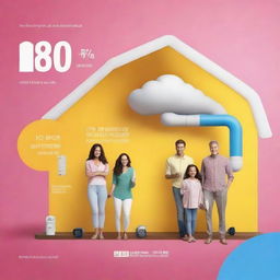 A vibrant advertisement showcasing how to save up to 80% on your electricity bill