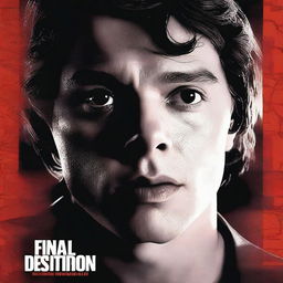 A dramatic and intense movie poster for the film 'Final Destination' starring Evan Peters