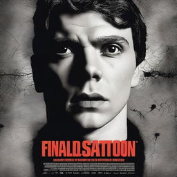 A dramatic and intense movie poster for the film 'Final Destination' starring Evan Peters