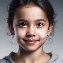 A detailed portrait of the same girl as depicted in the reference image