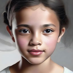 A detailed portrait of the same girl as depicted in the reference image