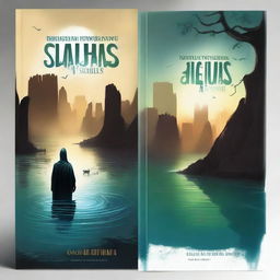 Create a book cover for a story titled 'O Segredo das Águas Escondidas'