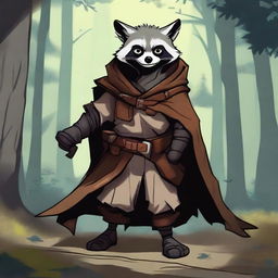 A raccoon bandit character in a Dungeons and Dragons setting