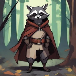 A raccoon bandit character in a Dungeons and Dragons setting