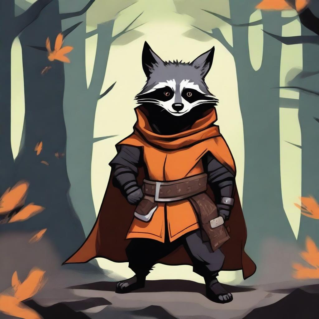 A raccoon bandit character in a Dungeons and Dragons setting