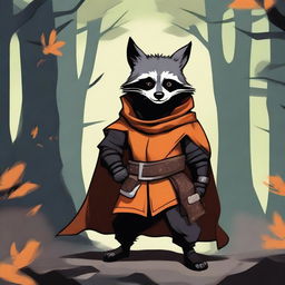 A raccoon bandit character in a Dungeons and Dragons setting