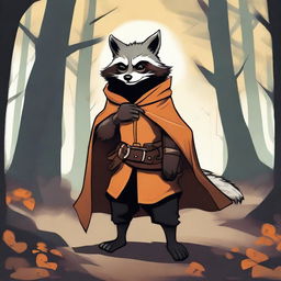 A raccoon bandit character in a Dungeons and Dragons setting