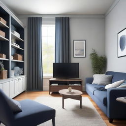 A cozy living room featuring a heating unit and a TV