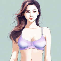 A detailed illustration of a girl wearing a bra