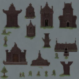 Create a pixel art level design for a game with a very dark, serious, and medieval atmosphere similar to Blasphemous