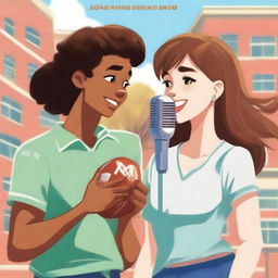 A brother's best friend romance book cover featuring a girl who loves to sing and a quarterback
