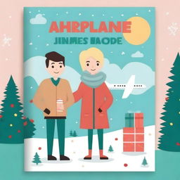 Create a cover for a romance novel titled 'Airplane Mode' set during Christmas time