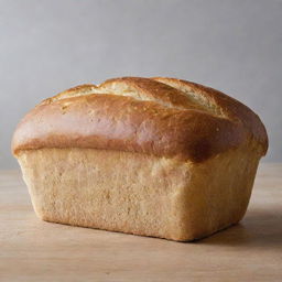 A freshly baked loaf of bread with a golden crust.